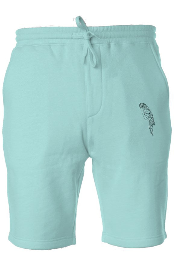 pigment dyed embroidered fleece shorts
