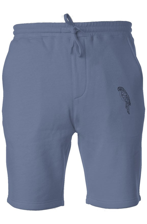 pigment dyed embroidered fleece shorts 